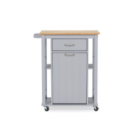 Baxton Studio RT311-OCC Yonkers Contemporary Kitchen Cart with Wood Top